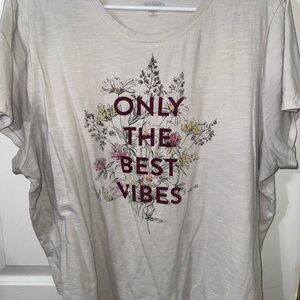 Old Navy White Floral 'Only The Best Vibes' Graphic Tee